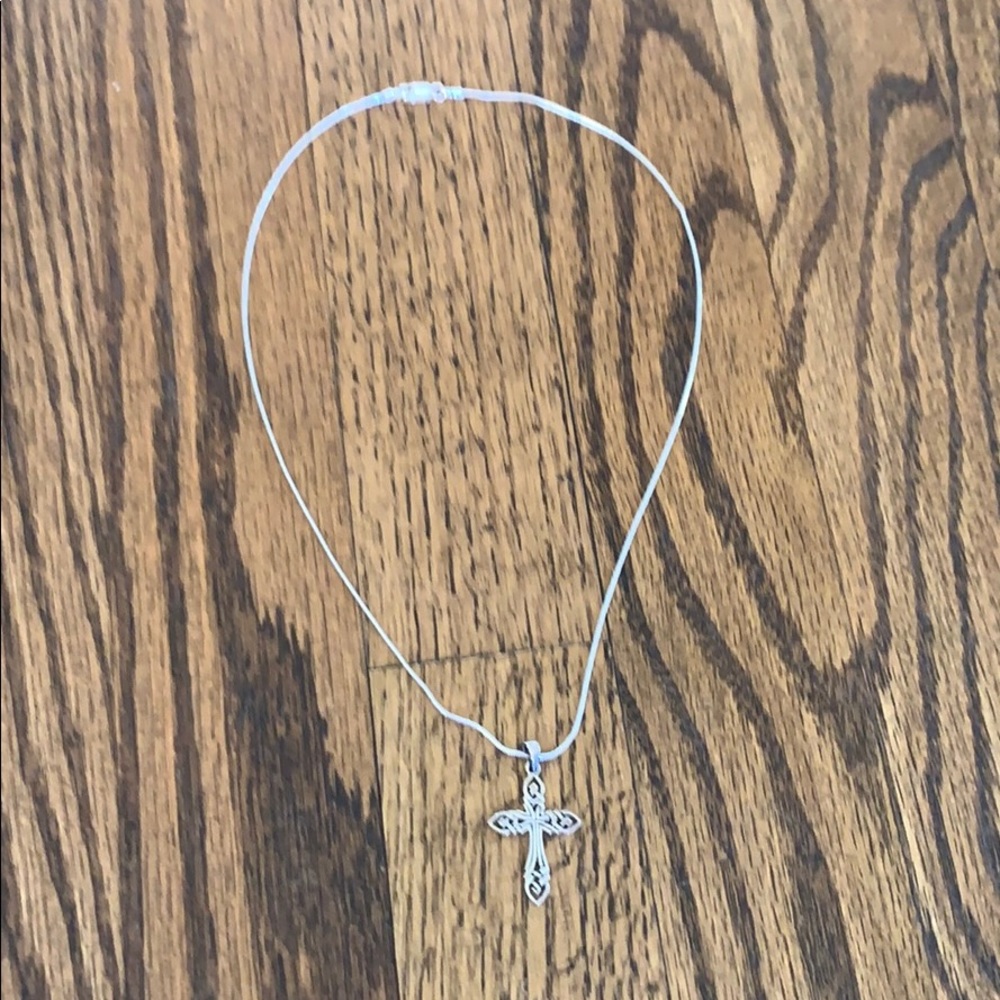 Brighton silver cross necklace!! NEVER WORN!